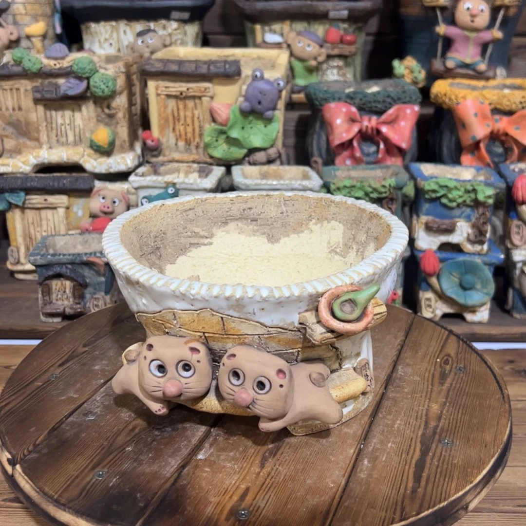 红陶嘻哈多肉花盆