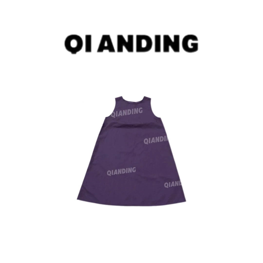【QIANDING】防紫外线背心裙圆领无袖连衣裙A25212