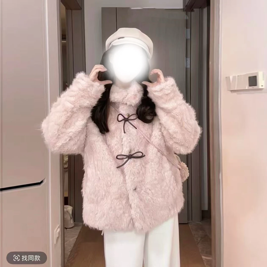 冬季加厚外套女韩版宽松显瘦百搭保暖毛茸茸毛绒上衣