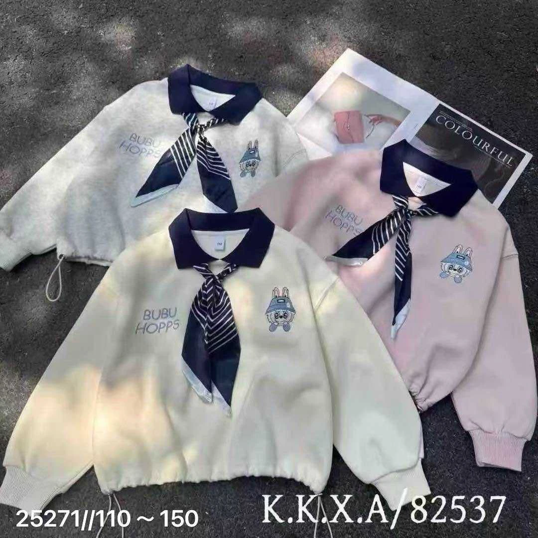 【新疆包邮】秋季新款中童POLO领丝带刺绣小布布M976