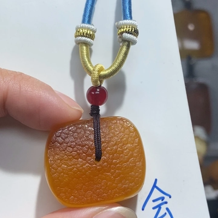 定制琥珀未镶嵌琥珀蜜蜡吊坠项链
