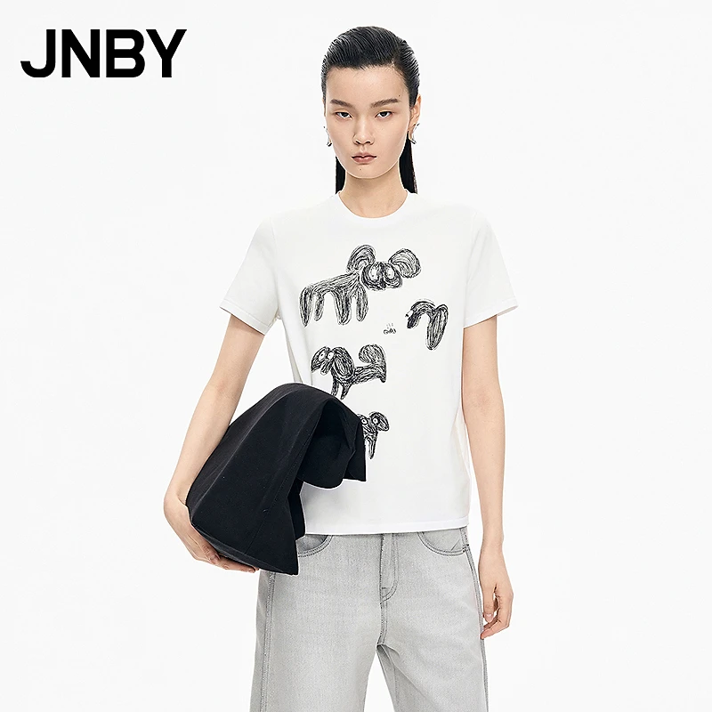 【商场同款】JNBY/江南布衣25秋新品T恤含棉直筒短袖5P7115380