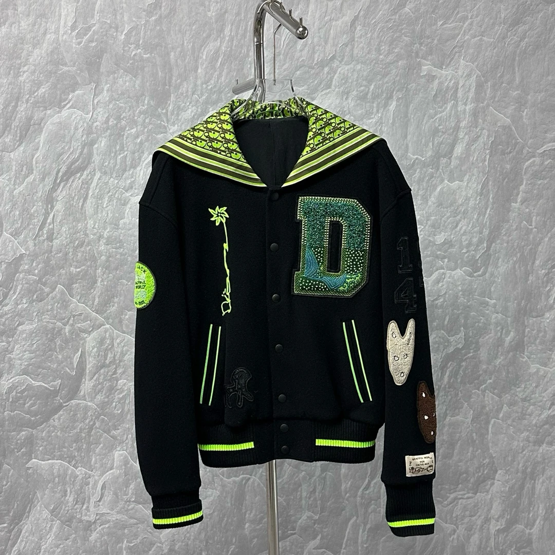 未使用 DIOR/迪奥 Travis Scott 串珠棒球服外套 M码 D17328