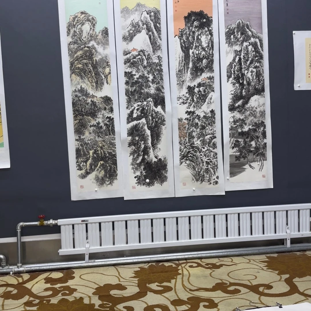 国画山水四条屏作品