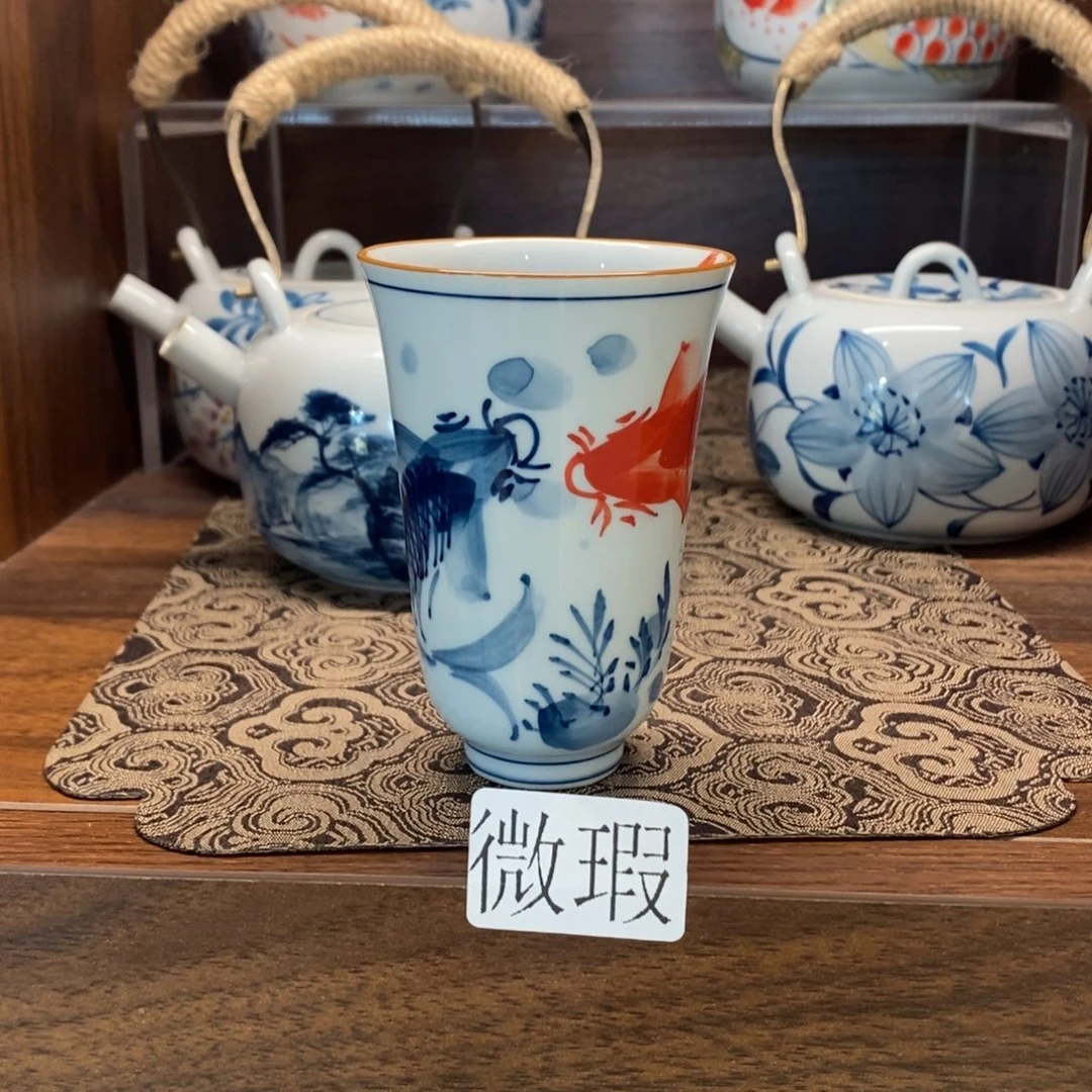 釉下彩老陶泥手工绘制