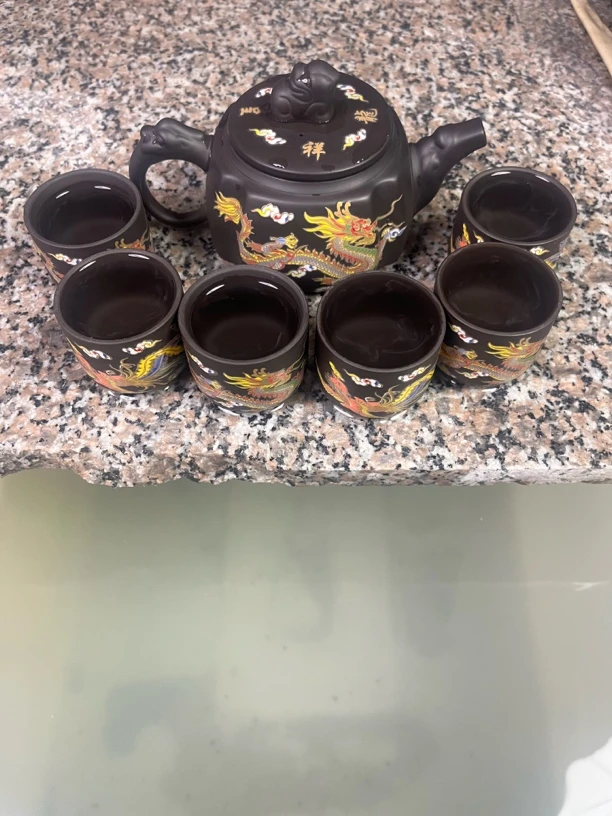 四方龙尊一壶六杯变色凤鸣七件套