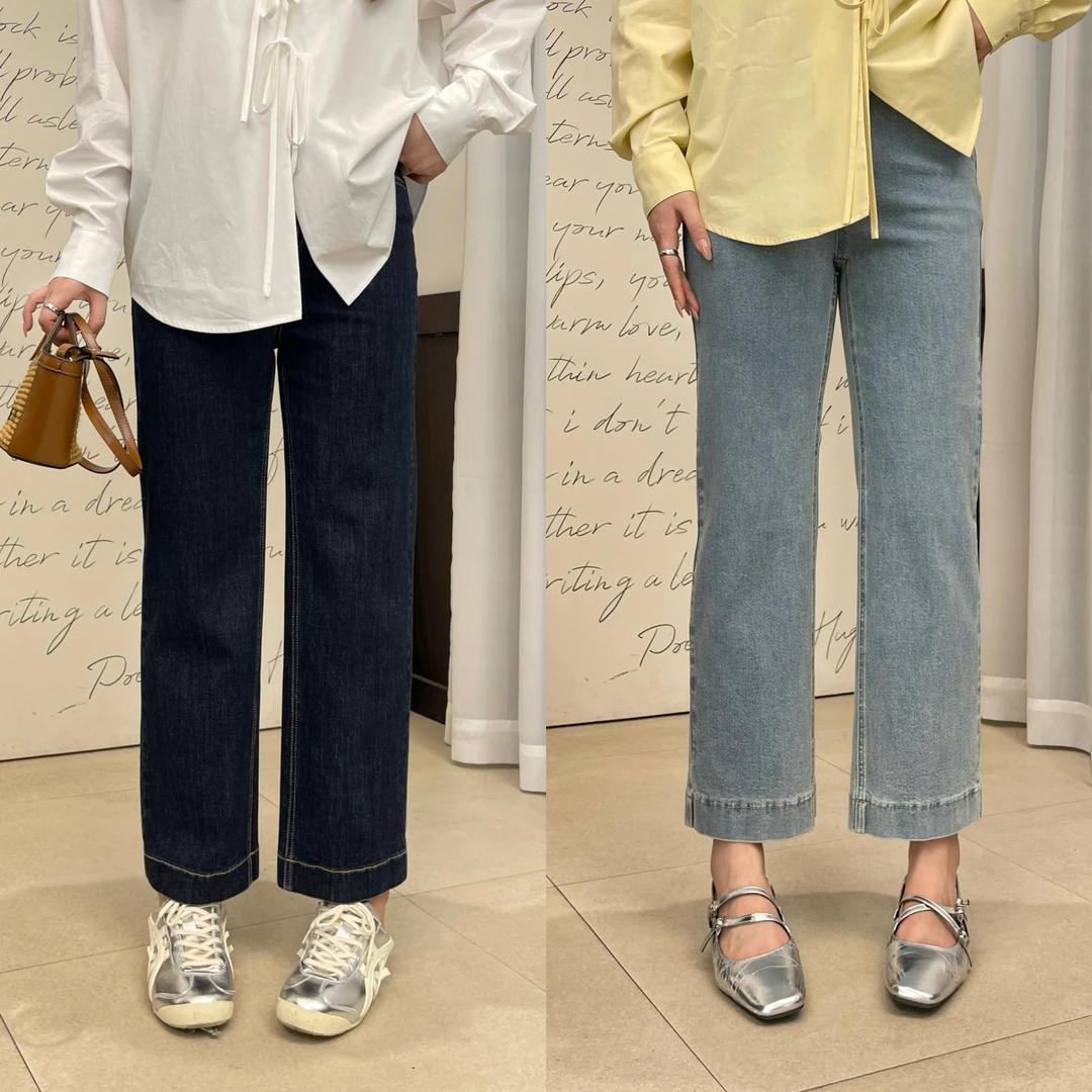 裂渡宣宣【心头爱】微胖大码女秋百搭显瘦修身九分牛仔裤 ZY412A02