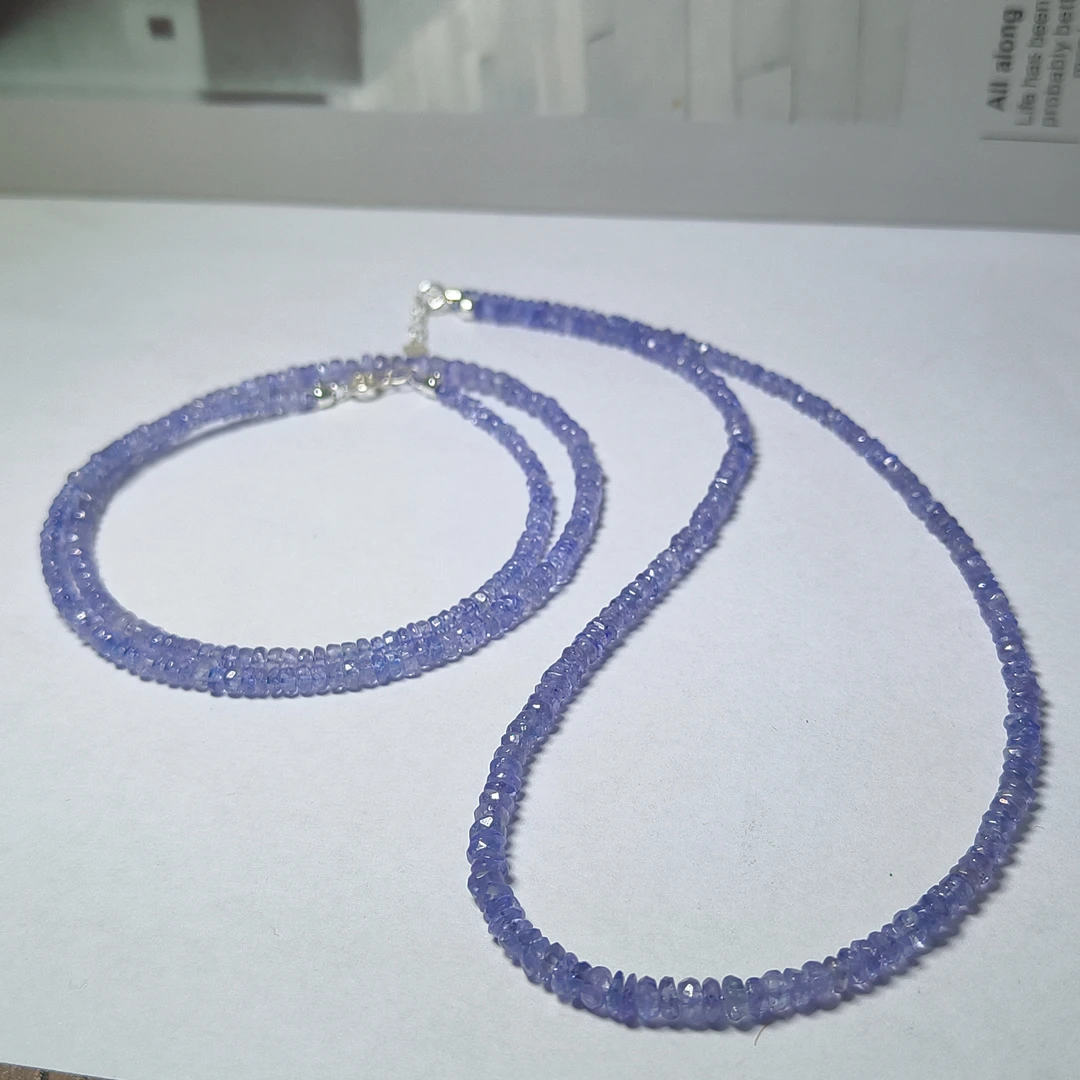 【村有晶品】天然坦桑石项链 多样性发一件 约3mm  1229ZBDW