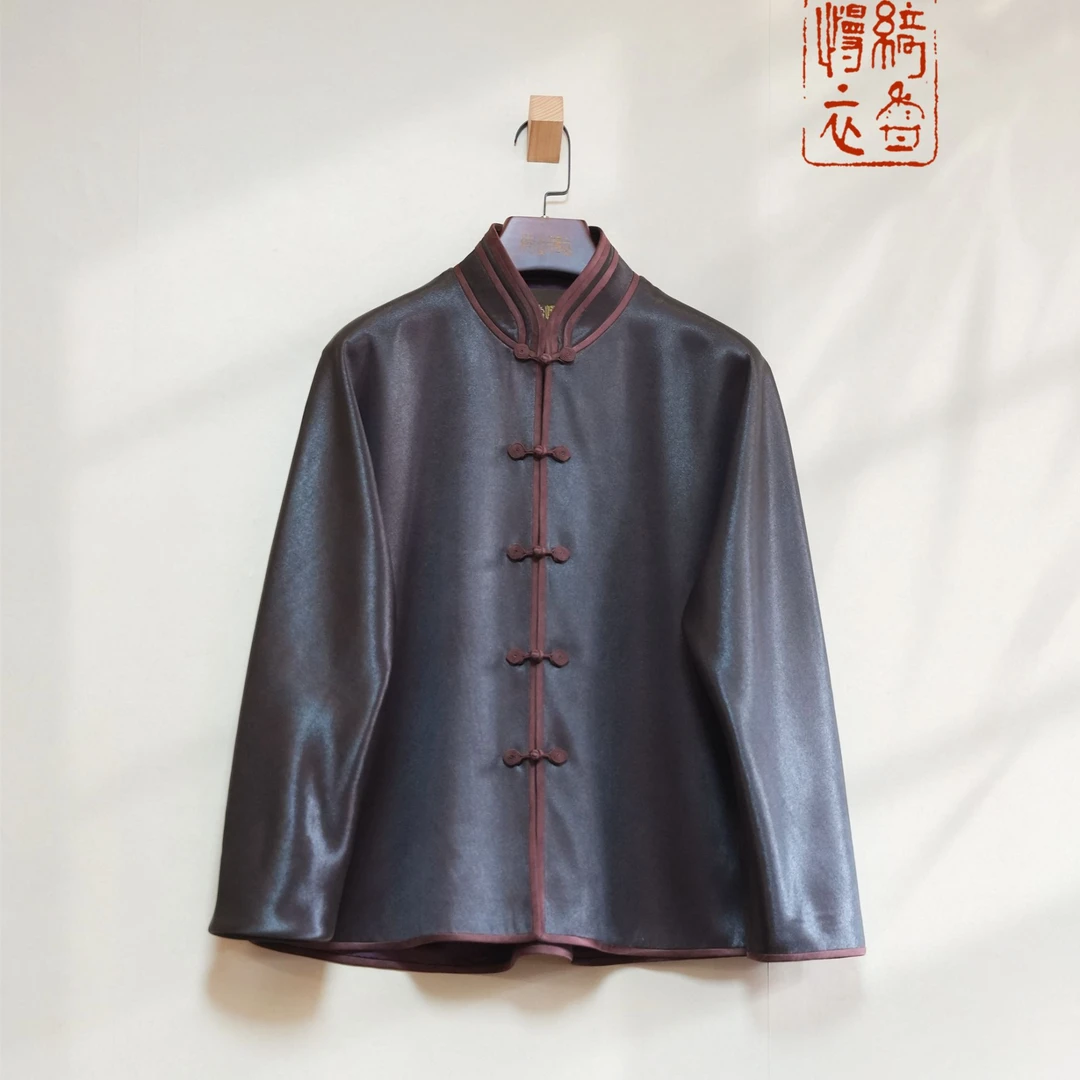 【绮香慢衣】真丝皮子香云纱·瑞丽对襟上衣
