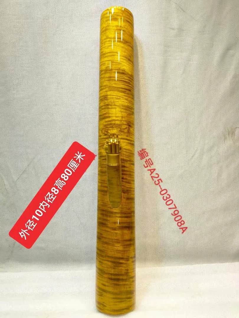 908号缅甸金丝楠木水咽筒整体无拼接风干老料不易开裂变形