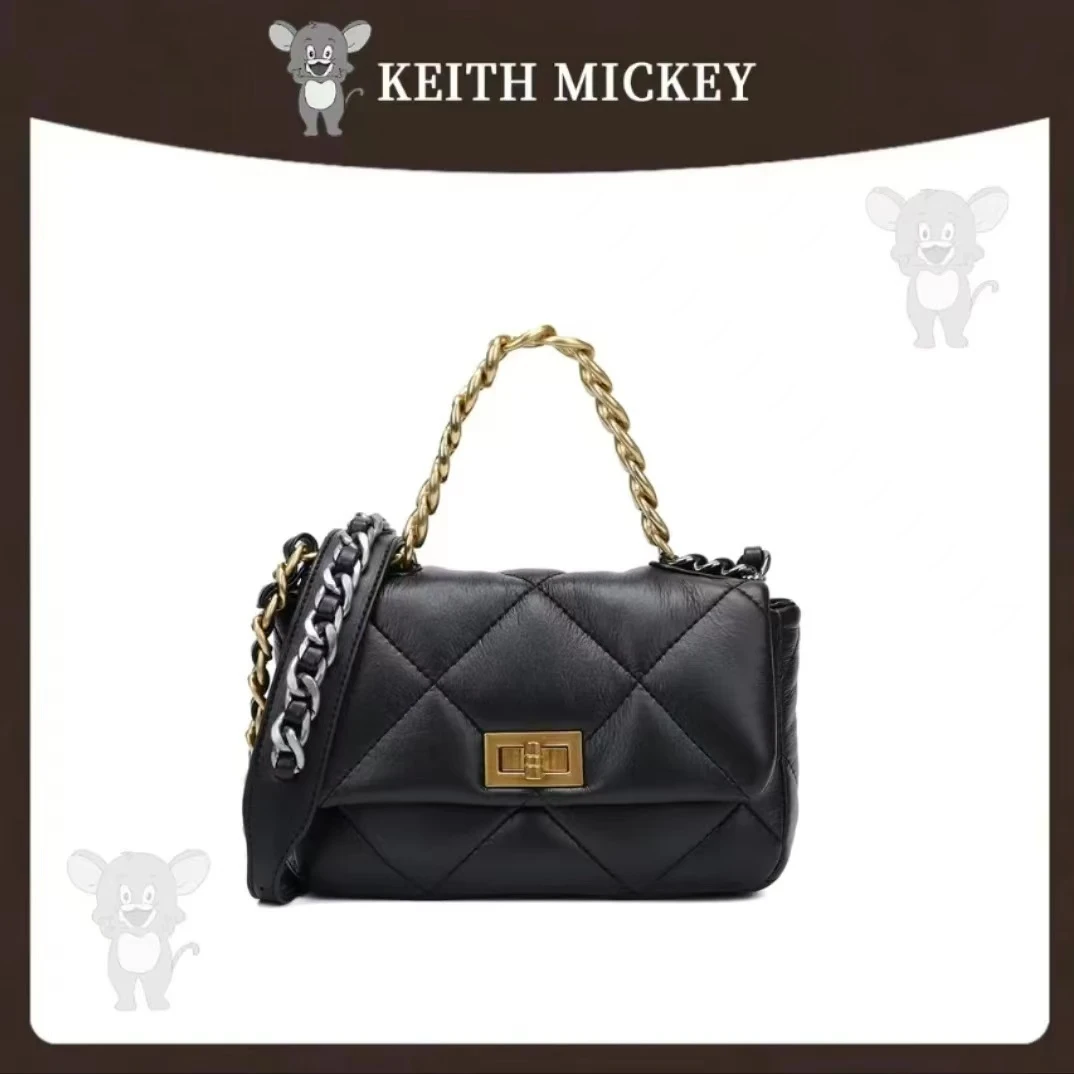 KEITH MICKEY 新款时尚百搭手提单肩包A028黑色