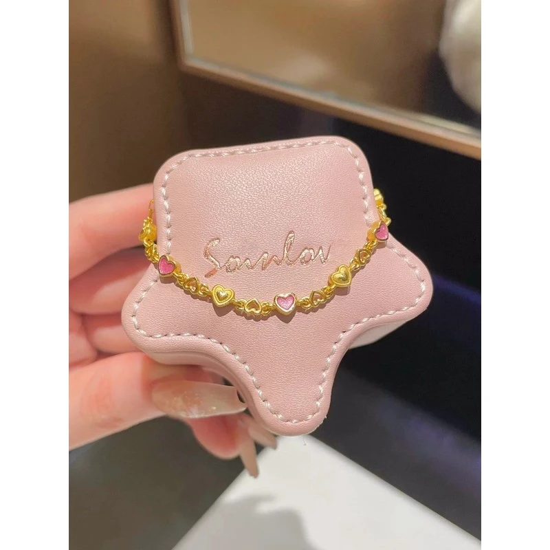 少女粉色爱心在逃公主女生手链轻奢小众精致闺蜜首饰高颜值设计感