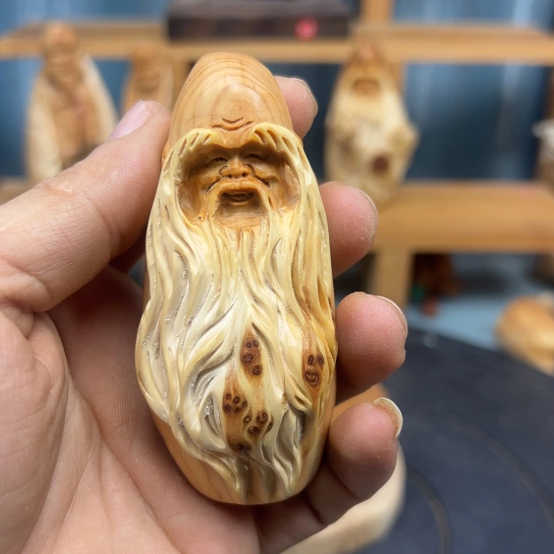 木我**扬崖柏木摆件手把件