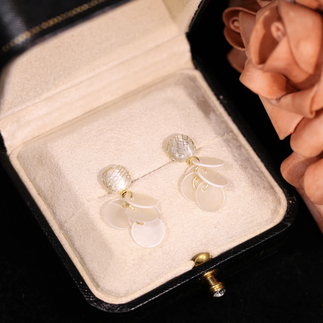 铜合金耳饰 【扇羽】轻奢时尚气质百搭高级小众设计感耳饰RH1037