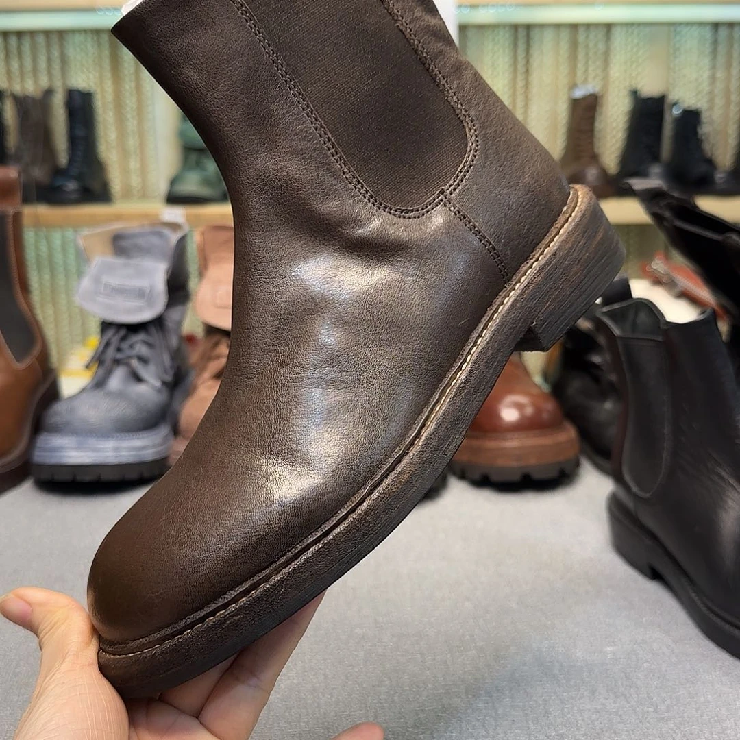 葛***怼39号棕色切尔西36码真皮底