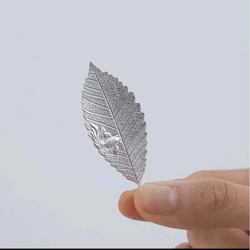 高端经典喝茶银叶子