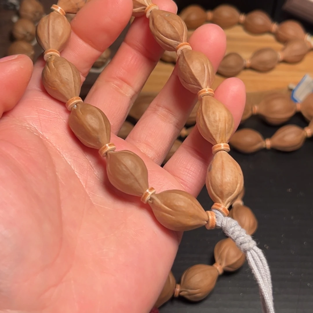 小***官橄榄核手串/手链1321梅林铁核三花三面佛