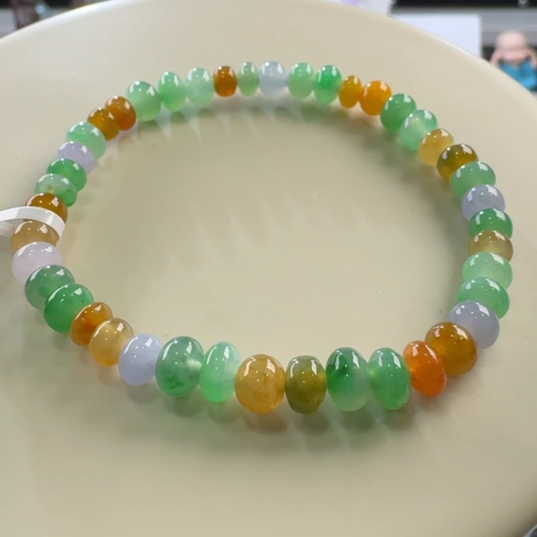 翡翠手链未镶嵌多宝鼓珠单圈