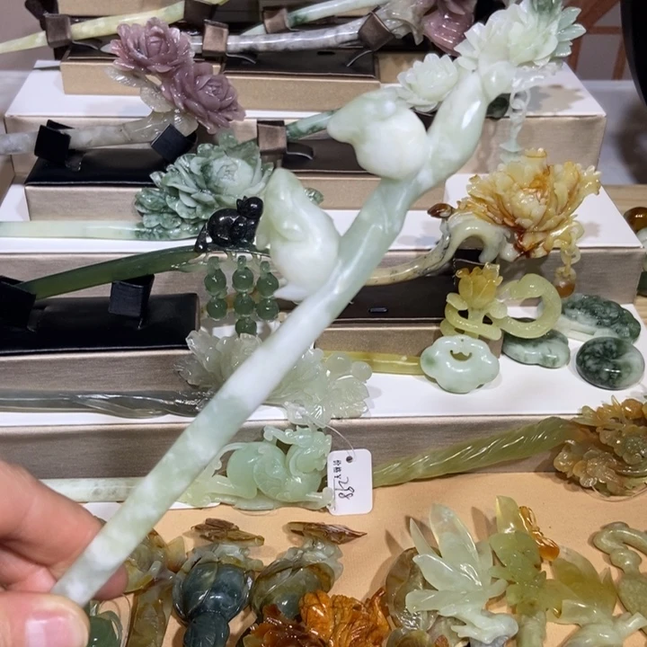 蛇纹石玉发饰未镶嵌