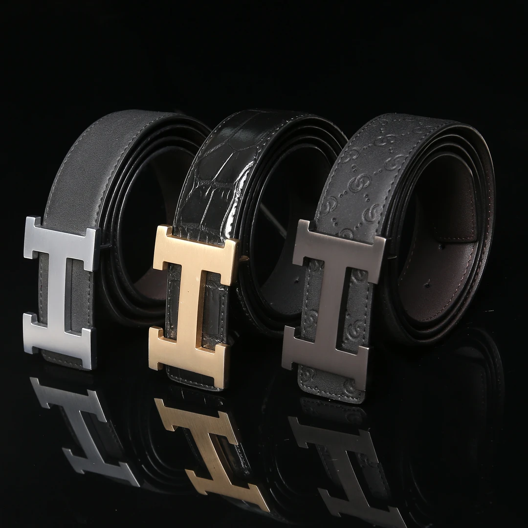 centrekoala男士时尚休闲双面牛皮百搭真皮皮带腰带打孔扣平滑扣