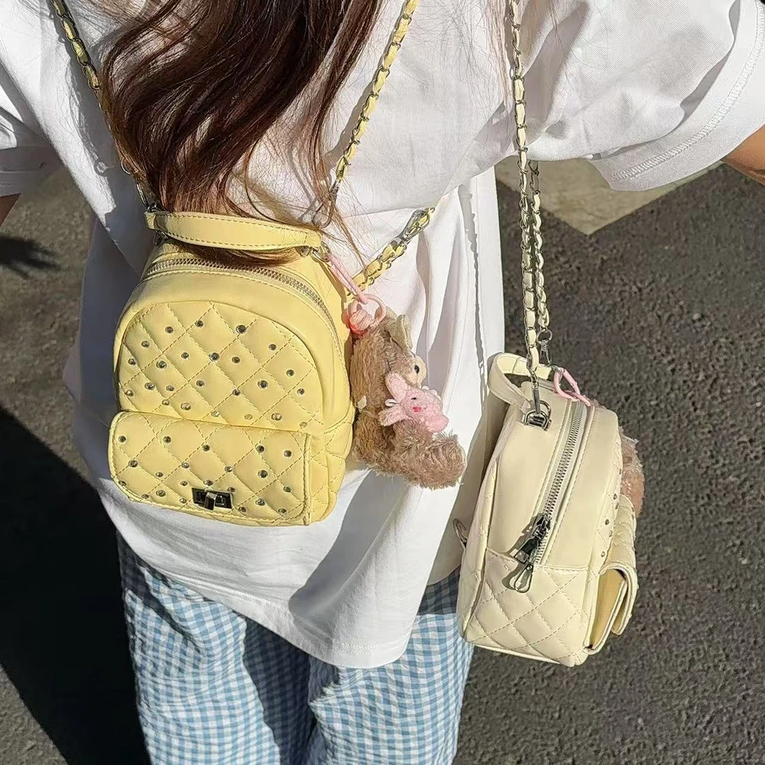 菱格绣线满天星时尚百搭潮流简约高级感小众设计手提双肩包包