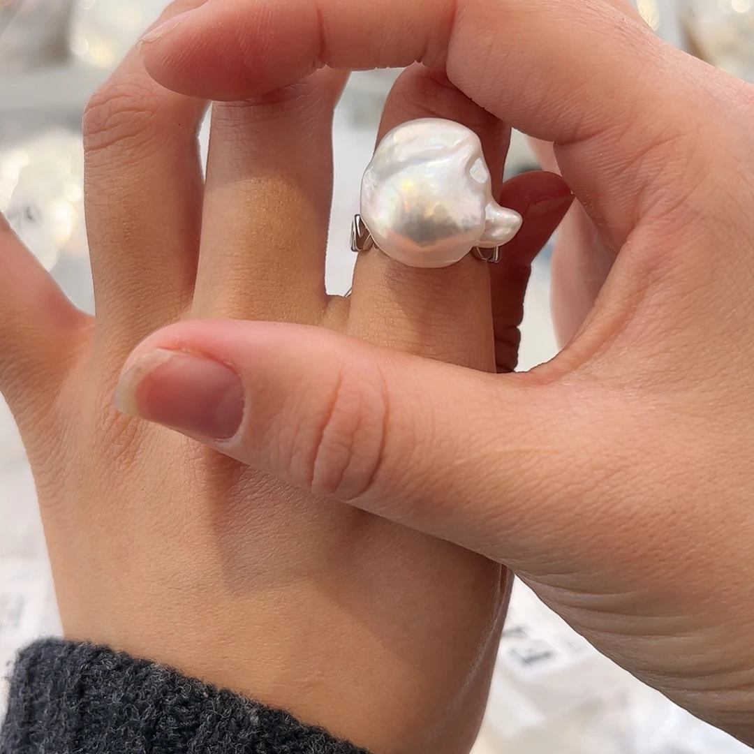 淡水珍珠戒指合金