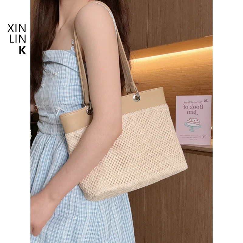 xinlink小众高级感编织包2025夏季新款韩版百搭单肩包时尚托特包