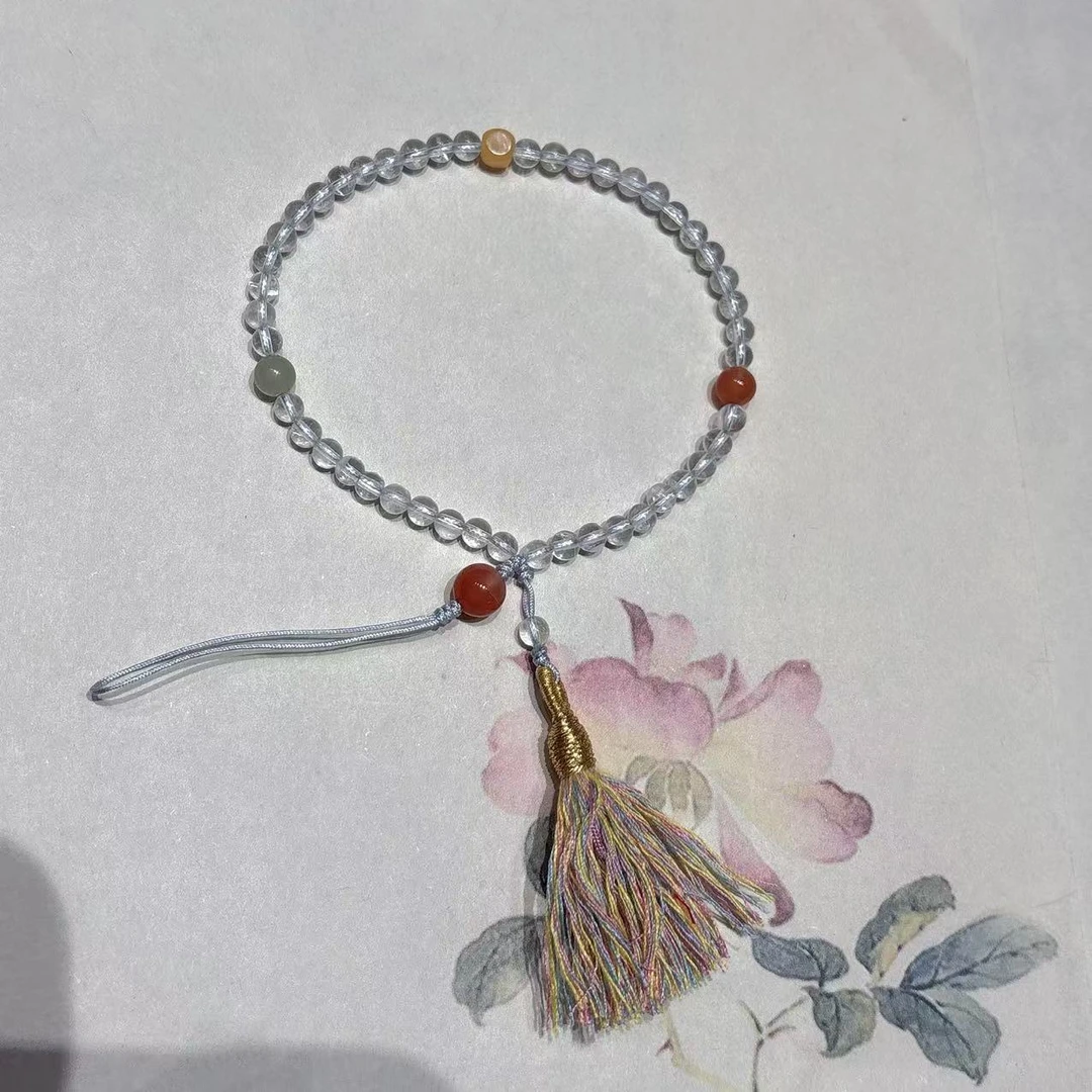 《老猪严选》天然水晶五行手机链女款防丢挂饰约4mm多样性发其一