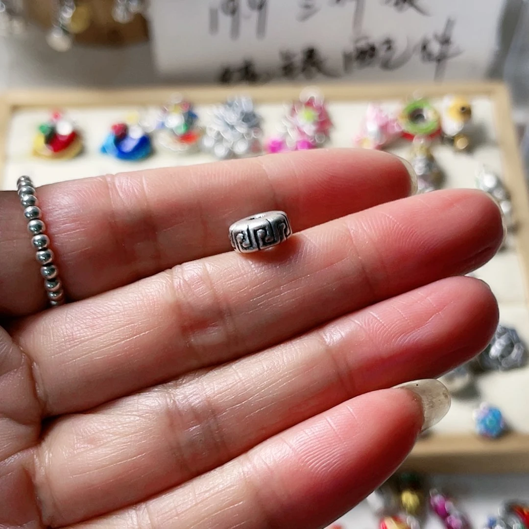 珐琅吊坠足银隔片