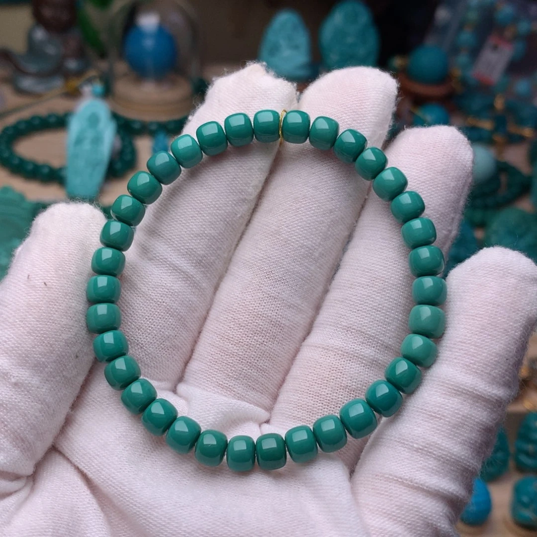 未镶嵌绿松石珠宝奇石6mm精品单圈