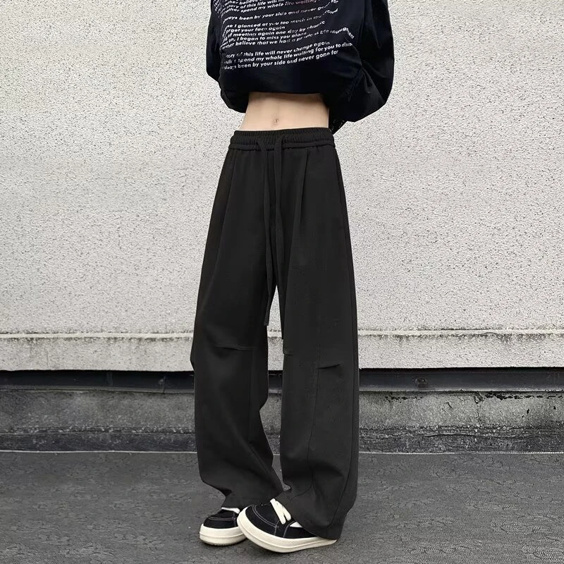 2025新款宽松休闲裤男韩版潮流百搭裤子夏季薄款坠感阔腿拖地长裤