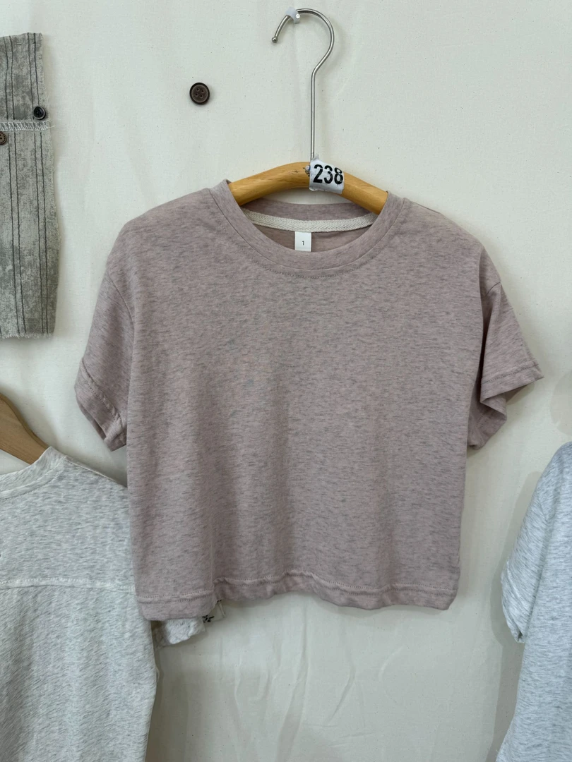 （567）森系韩版新款纯色字母绣T恤童装