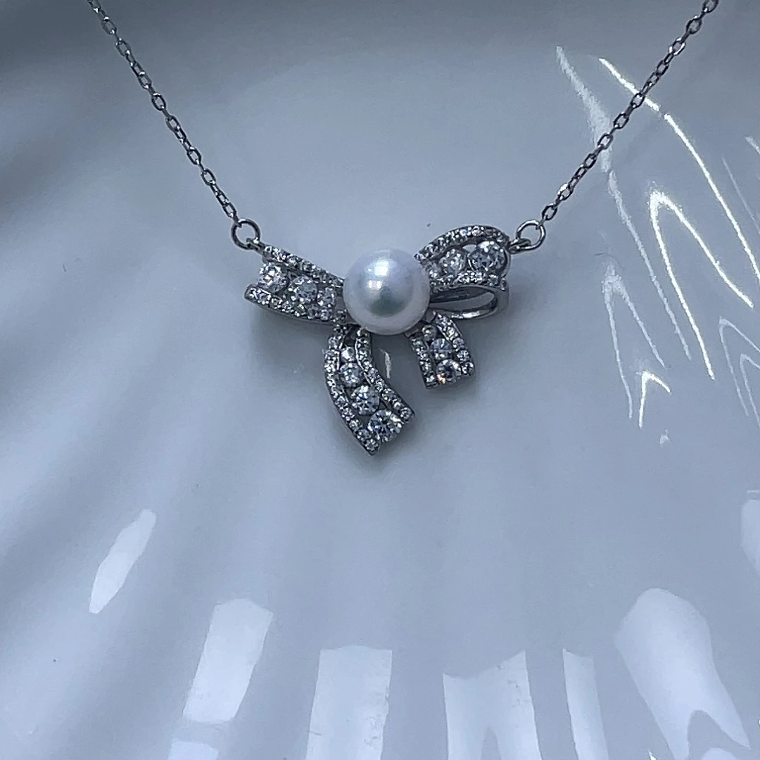 淡水珍珠银S925镶嵌颈饰