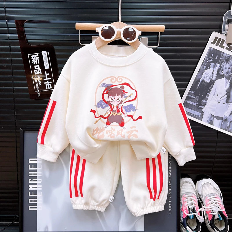 2025新款男童女童品质童装哪吒儿童春秋季卫衣休闲套装长袖两件套