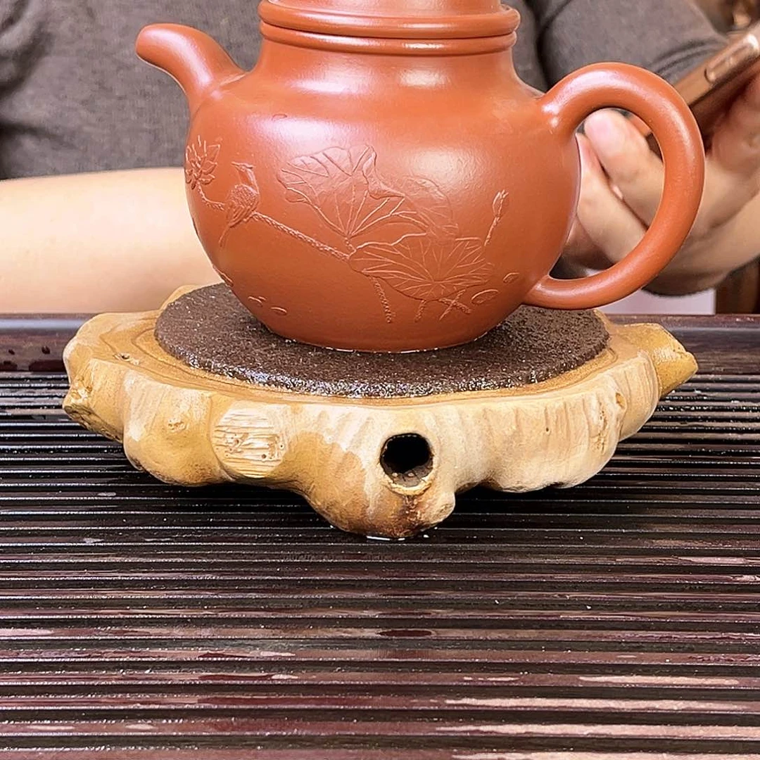 紫砂茶壶s***花宜兴朱泥