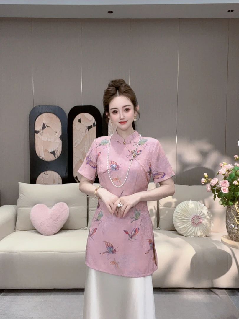 【彩蝶】新中式显瘦气质时尚夏季中国风上衣