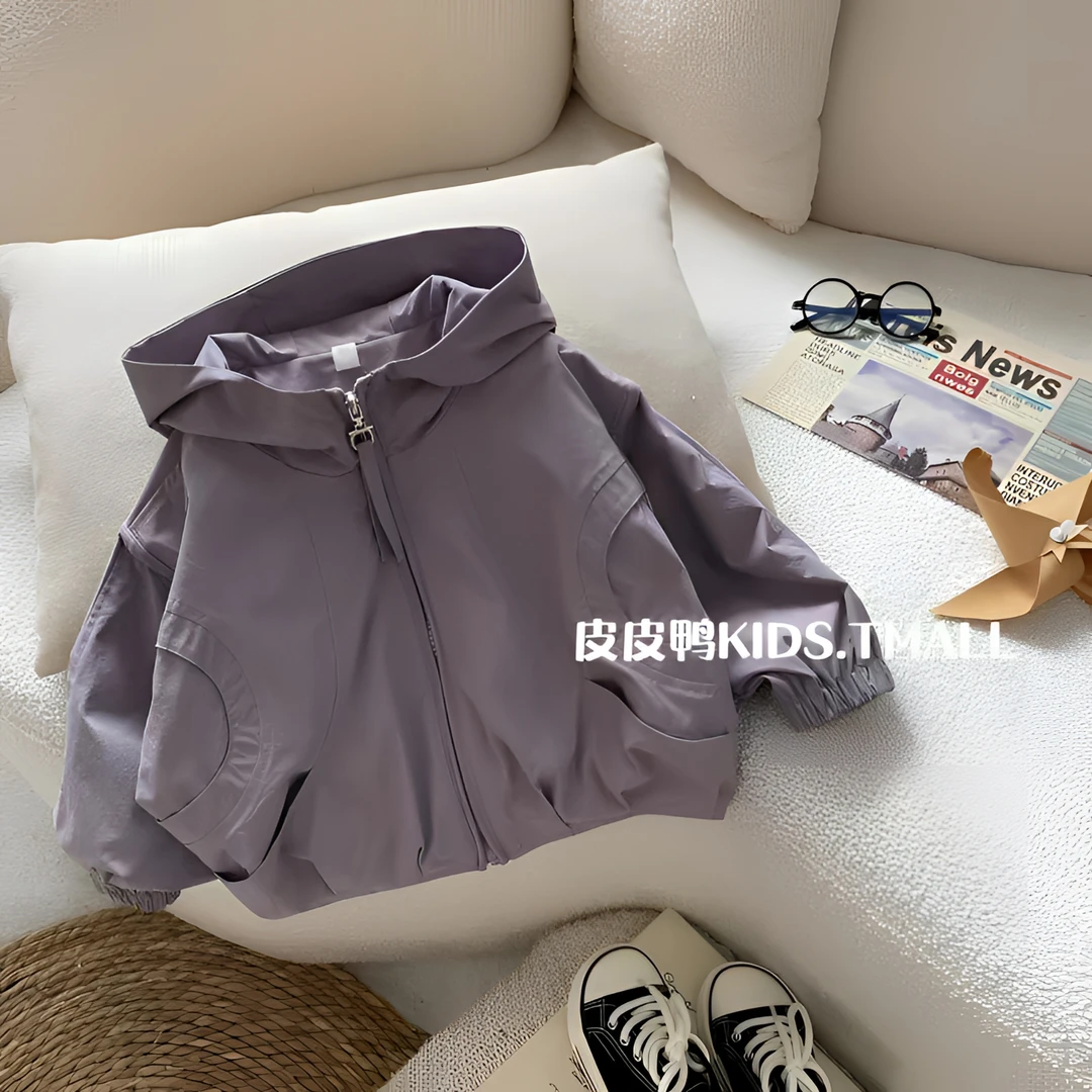 儿童冲锋衣新款男女童春装薄款徒步外套风衣宝宝春秋季上衣夹克