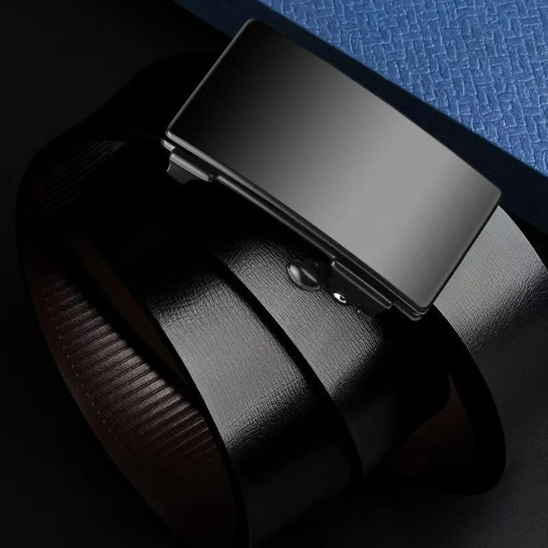 男款纯牛皮自动扣腰带官方正品真皮男士皮带内穿百搭潮流男士裤带