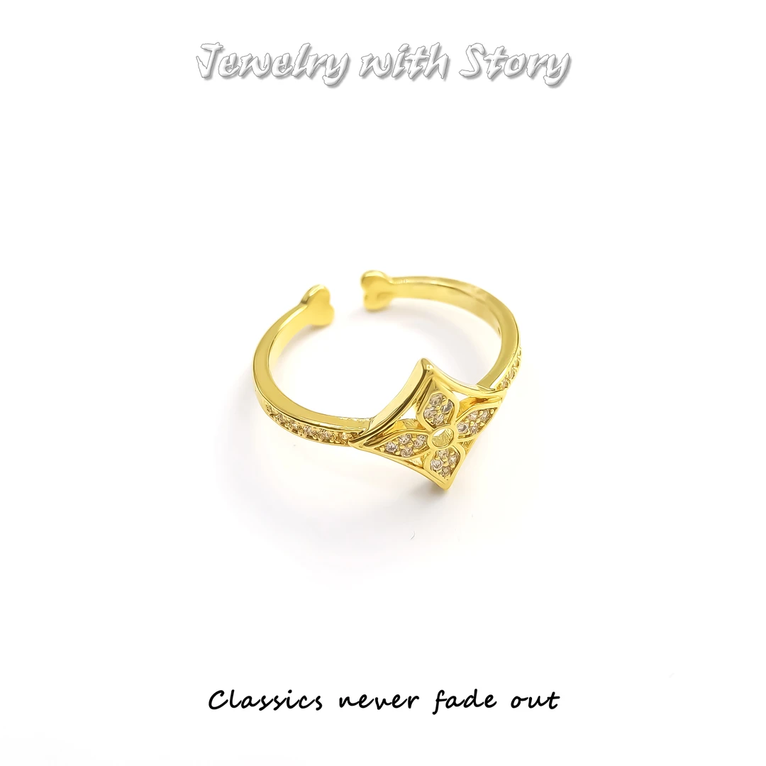 铜合金合成锆石戒指 BLX-71011 戒指欧美时尚精致小众大方轻奢