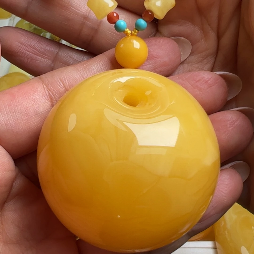 蜜蜡未镶嵌毛衣链无烤色无优化无补胶无煮蜜无辐照