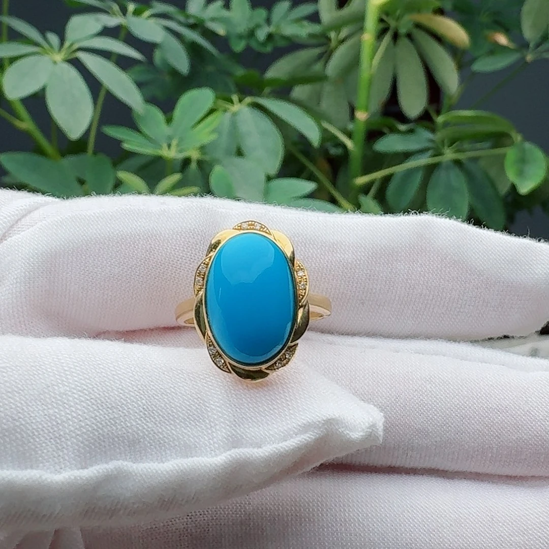 绿松石18K金镶嵌戒指戒指