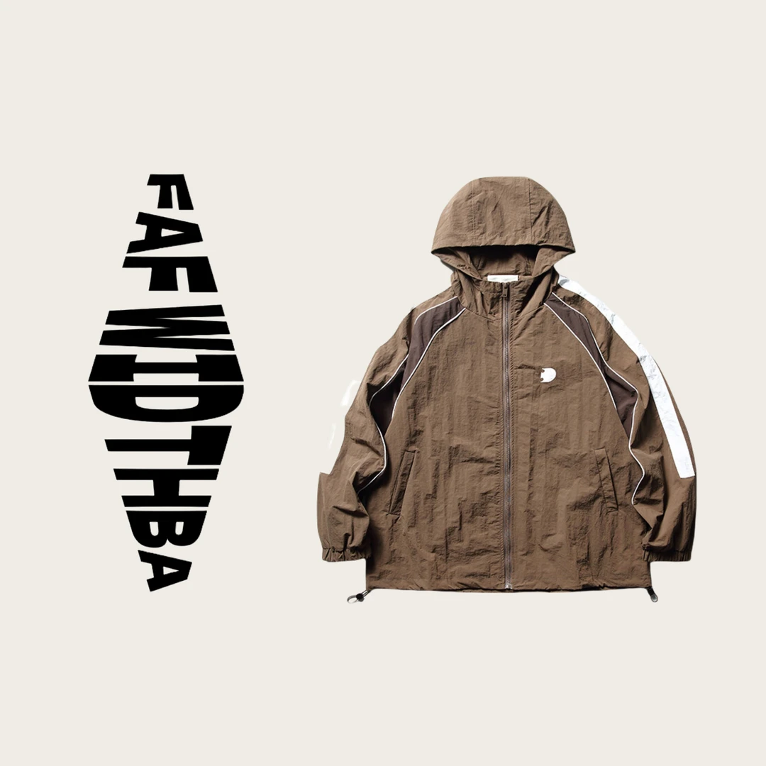 N502 春季新款撞色拼接连帽夹克日系复古户外机能冲锋衣男夹克