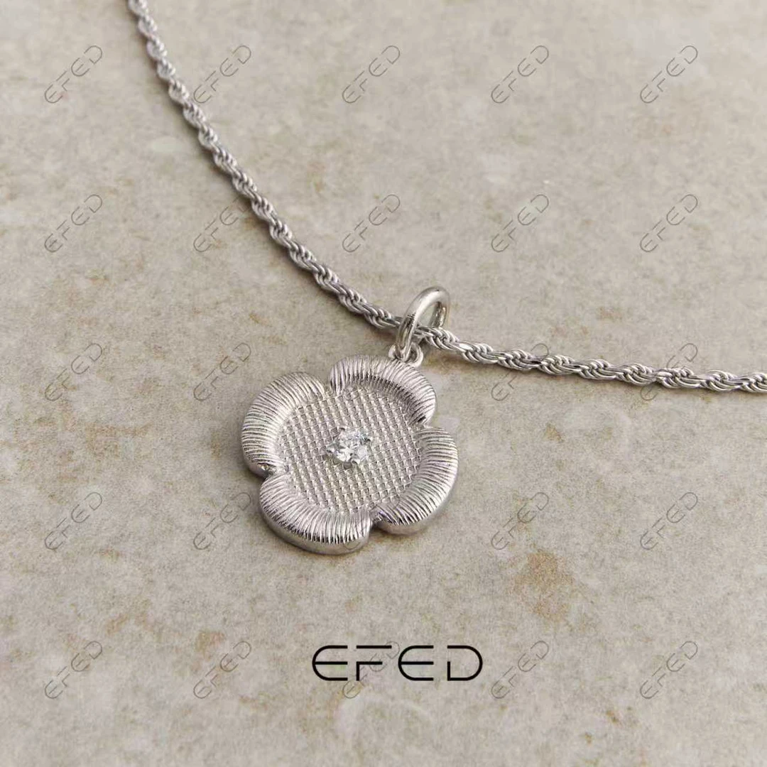 铜合金项链 EFED EFED幸运四叶草花花项链