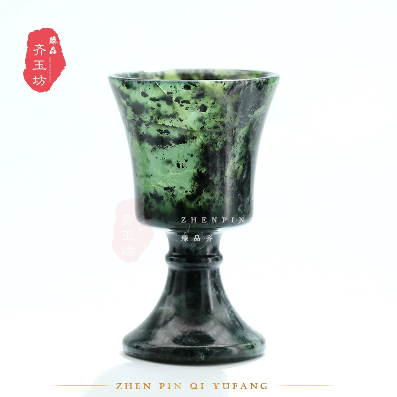 天然玉石墨脱皂石白酒杯茶具功夫养生净化水玉茶杯天然玉竹主人杯