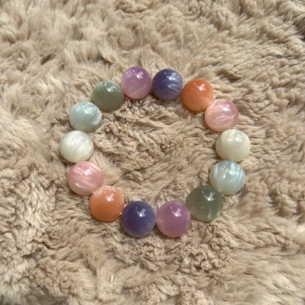 海云母变色紫外线变色彩色手串男女款手链原色白色阳光下