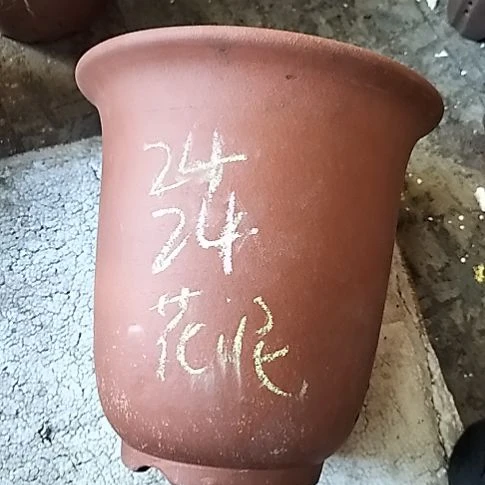 红泥特大金钟一个花盆花泥