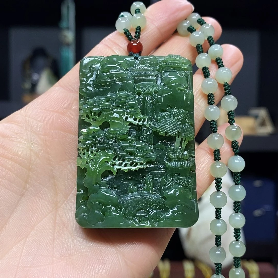 和田玉（碧玉）挂件吊坠未镶嵌