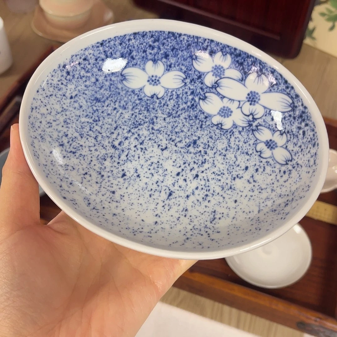 泼墨椭圆形盘子啊9