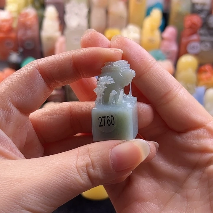 云南石印石无**月手工定制1.9厘米，包刻