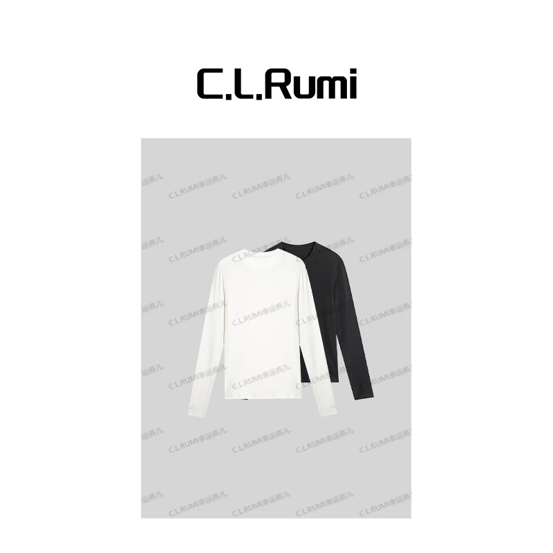 【燕子甄选】“肌底衣”25早秋柔感显瘦圆领百搭长袖T恤上衣6122sy